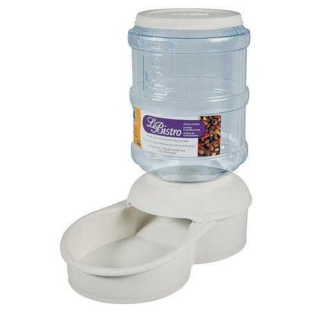 ASPEN PET Pet Feeder, 5 lb Volume, Plastic, Bleached Linen 24308